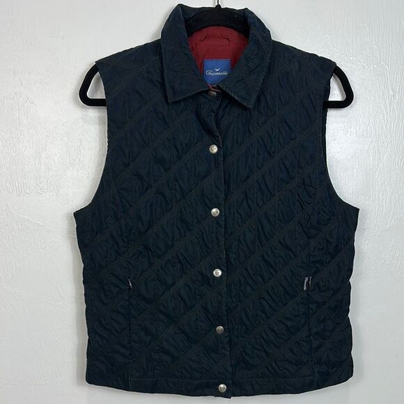 Faconnable Women’s Quilted Vest Casual Style In Navy Blue Size M - Picture 1 of 9